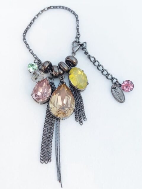 Pulseira Gotas de Pedras Coloridas