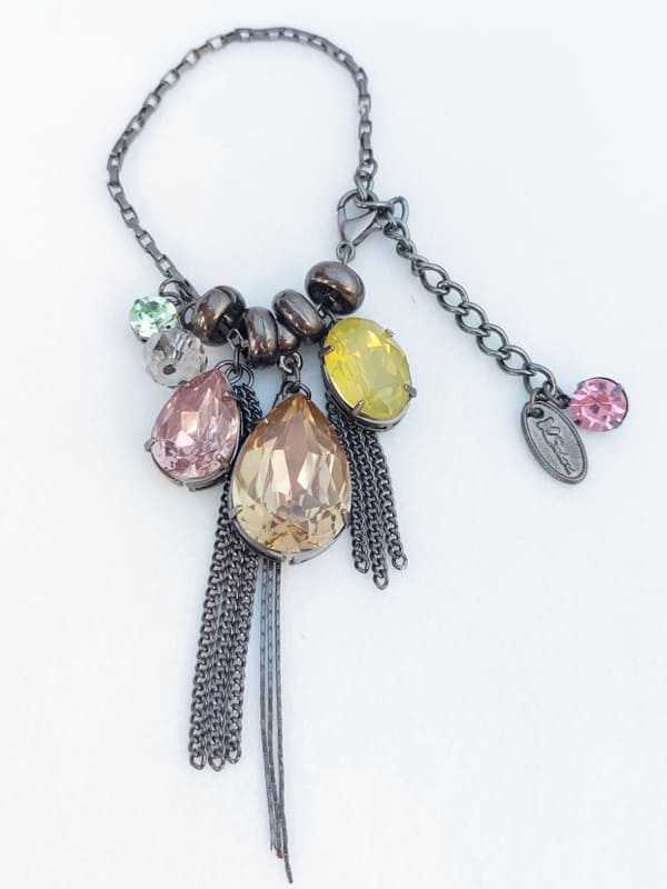 Pulseira Gotas de Pedras Coloridas