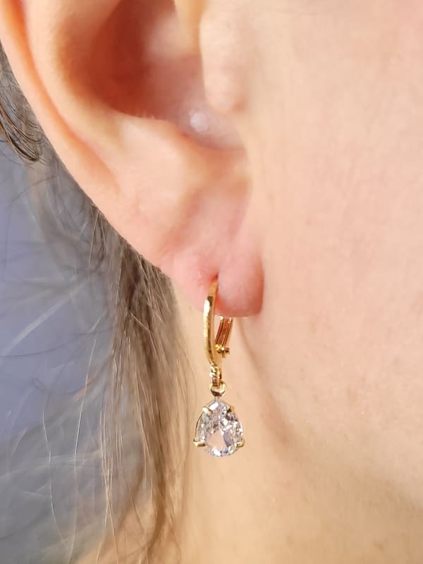 Brinco Argola Pingo Gota Cristal