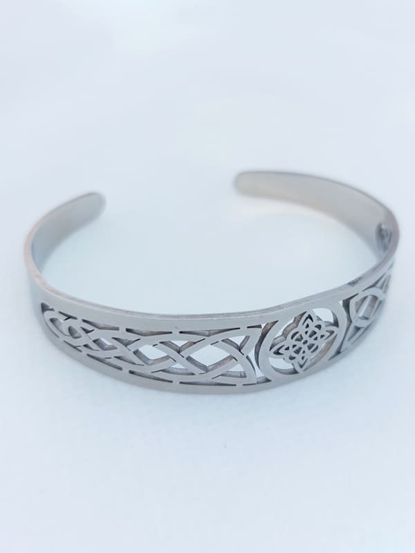 Bracelete Trabalhado Vazado Prata