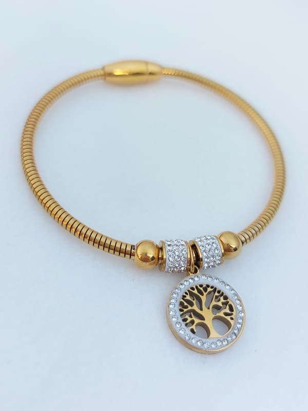 Pulseira Aro Árvore de Vida Cravejado